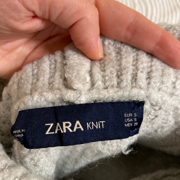 Zara ribbed turtle neck sweater in grey - Picture 4 of 4